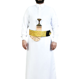 ثوب الدفه سحاب ابيض رجالي المقاس 53-62